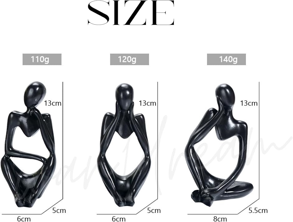 マットブラック 人間型置物 約30cm Amazon.co.jp: JAnjiaLxY モダン 人体 彫像 座る人 アート インテリア