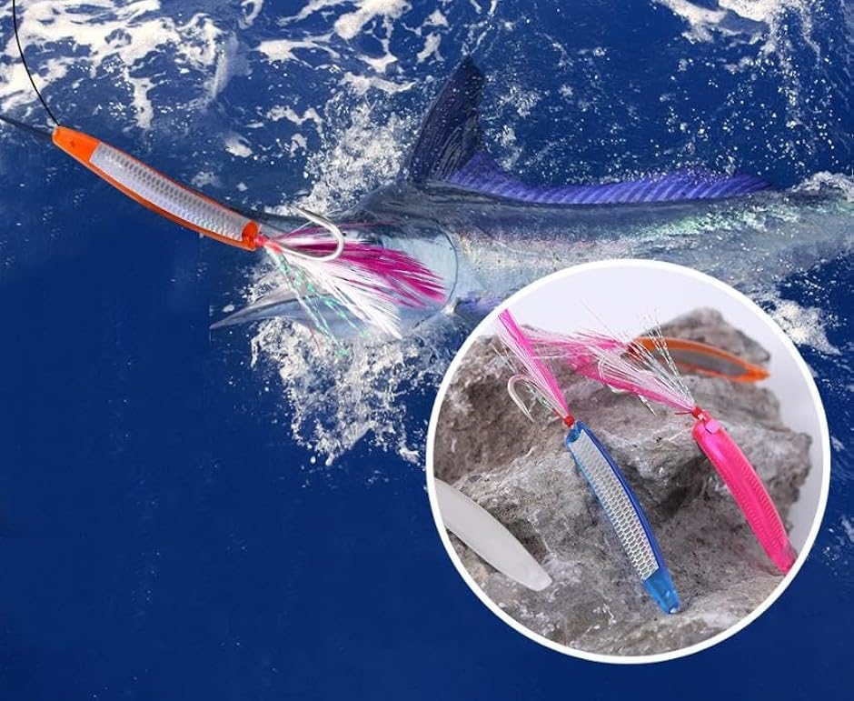 弓角 6個セット トローリング 釣り 釣り具 青物 ルー 蛍光カラー 海