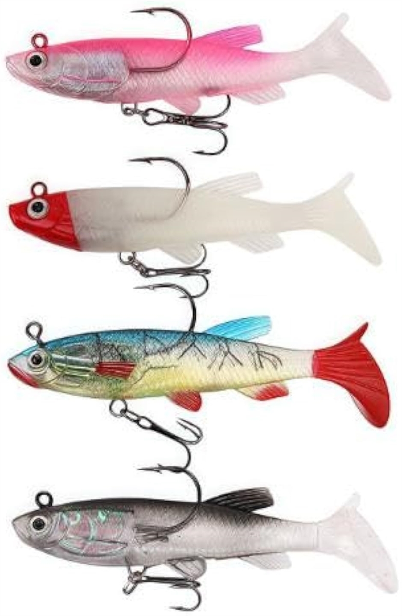 5個セット 小魚型 スイムベイト 8.5cm/12g ソフトルアー トレブル