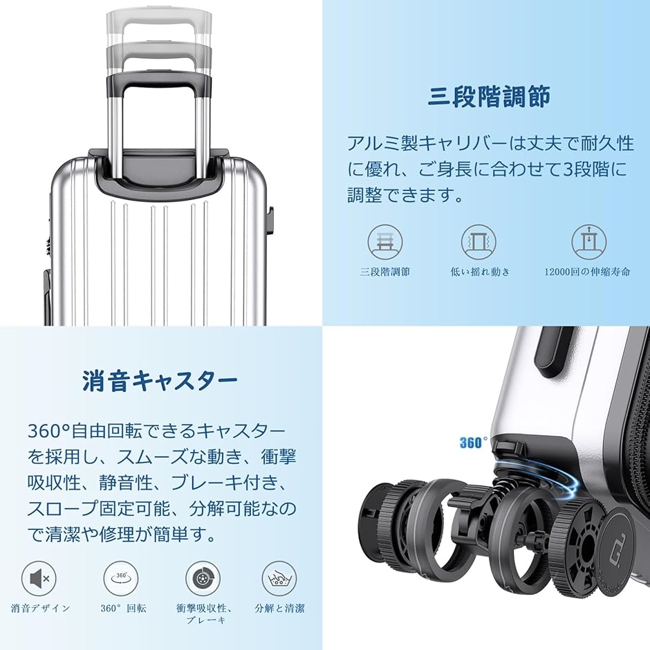 【新品】Sサイズ シルバー キャリーケース キャリーバッグ 拡張機能付 スーツケース Sサイズ シルバー キャリーケース キャリーバッグ