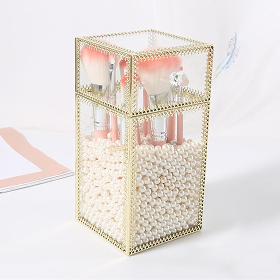 メイクブラシスタンド パール付き おしゃれ 上品 ラグジュアリー