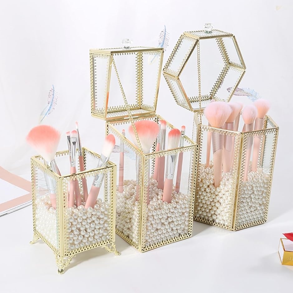 メイクブラシスタンド パール付き おしゃれ 上品 ラグジュアリー