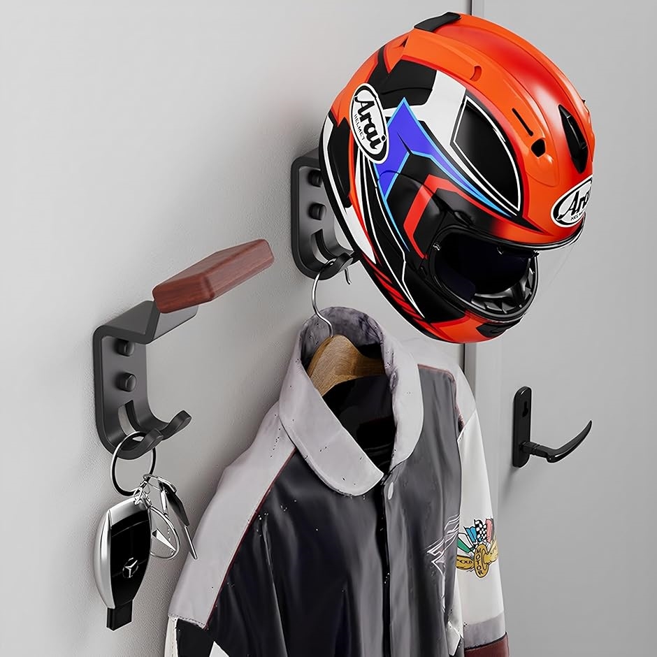 バイク ヘルメットホルダー 壁掛け ヘルメットスタンド