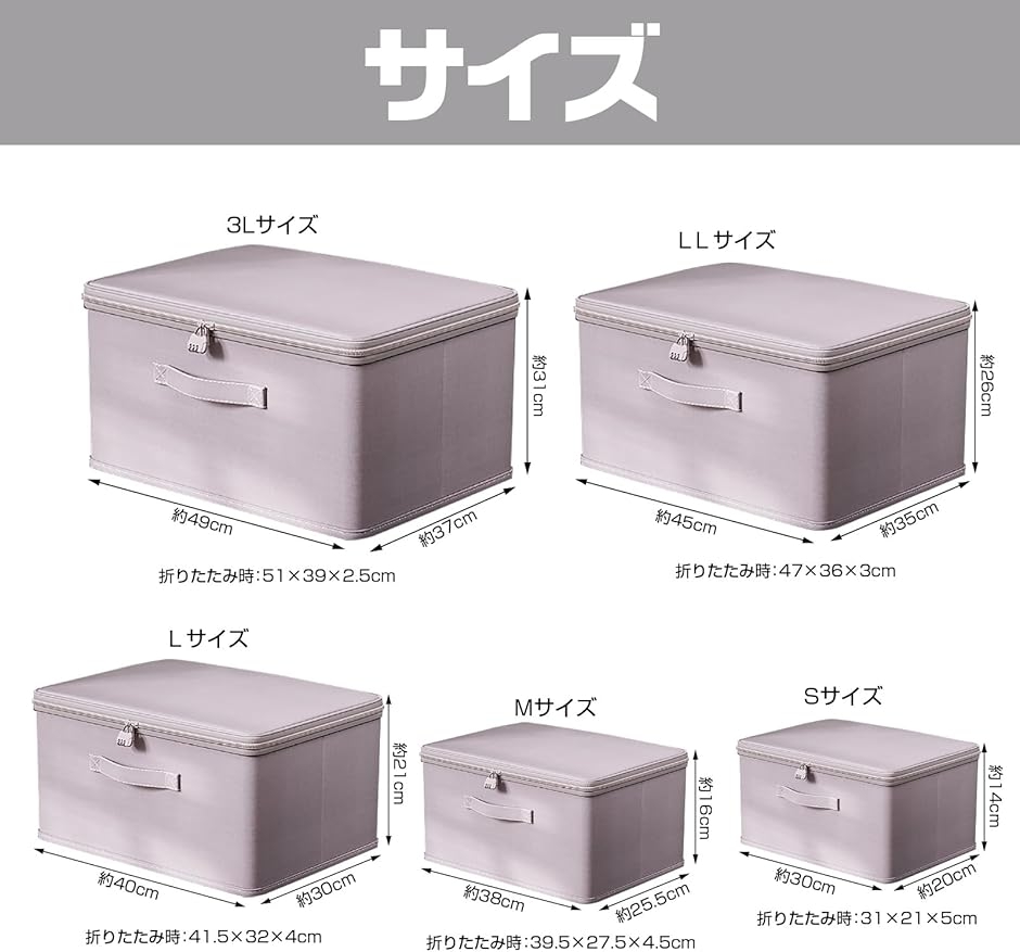 【ma))】　K S Y セット　箱折りたたみ 鍵付き収納ボックス ダイヤル錠 収納ケース 大容量 折りたたみ 水洗い