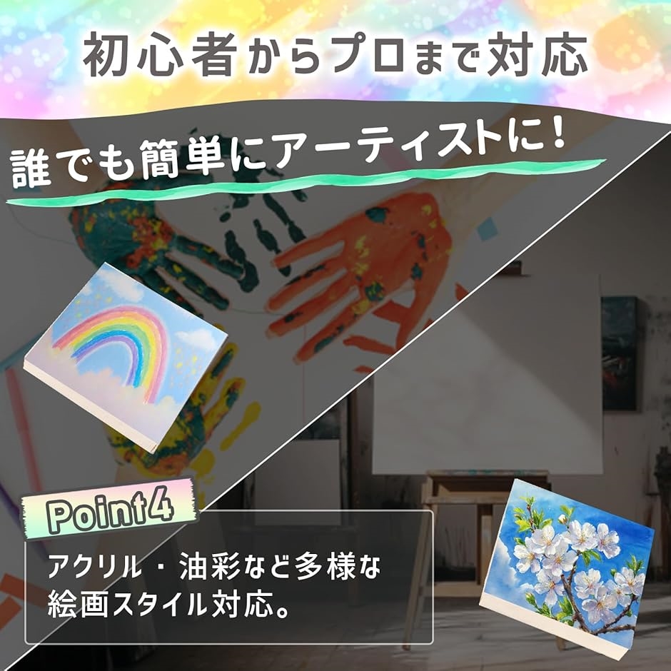 キャンバスボード キャンパス 絵画用 木枠付き アクリル油彩対応 ミニ