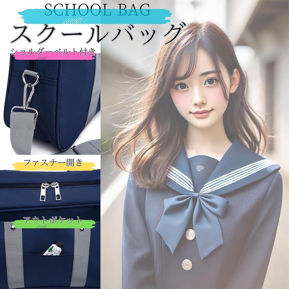 スクバ スクールバッグ 《通学に最適。おしゃれで丈夫なA4サイズ対応