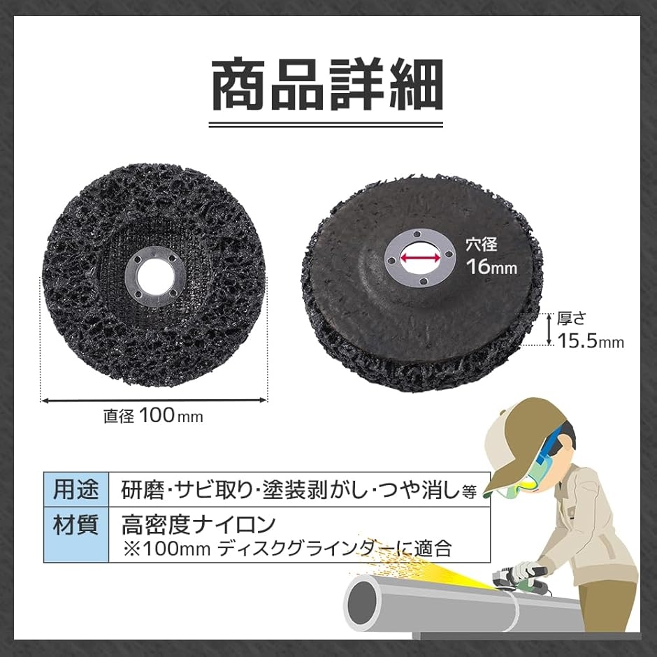 ディスクグラインダー 研磨ディスク 100mm...の詳細画像5