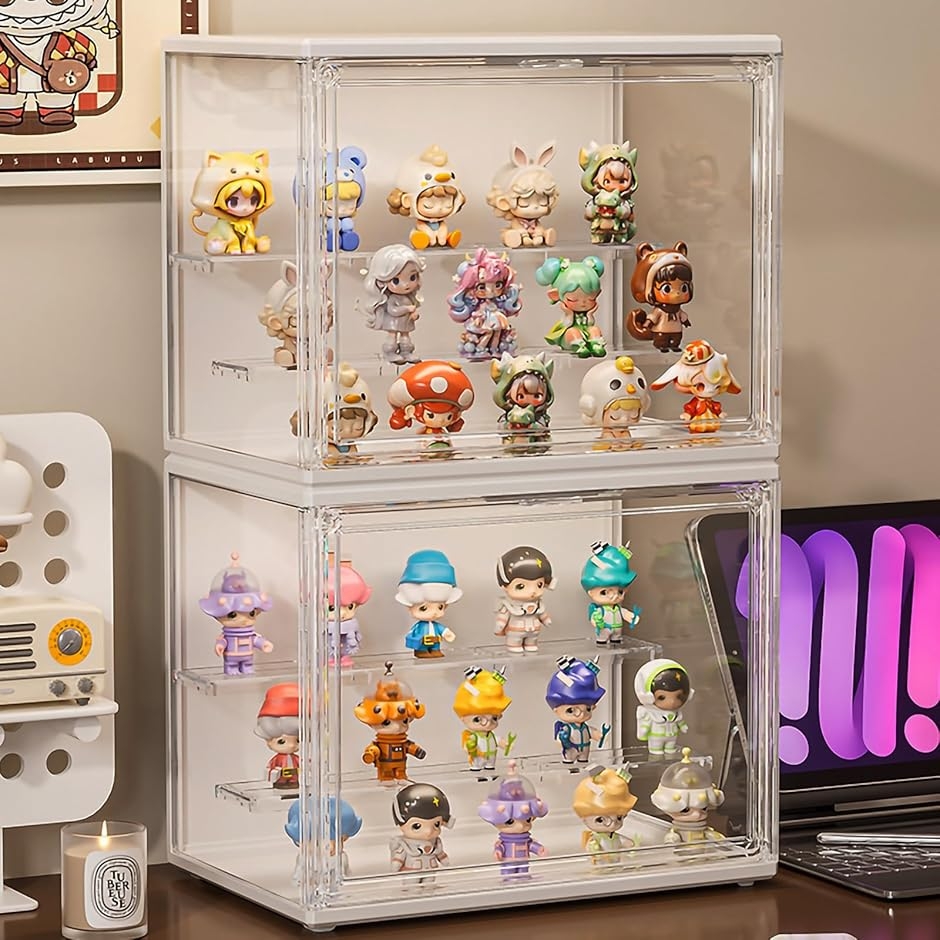 特注アクリルケース2点セット！ フィギュアケース 2個セット アクリルケース LED照明 積み重ね可能 MDM