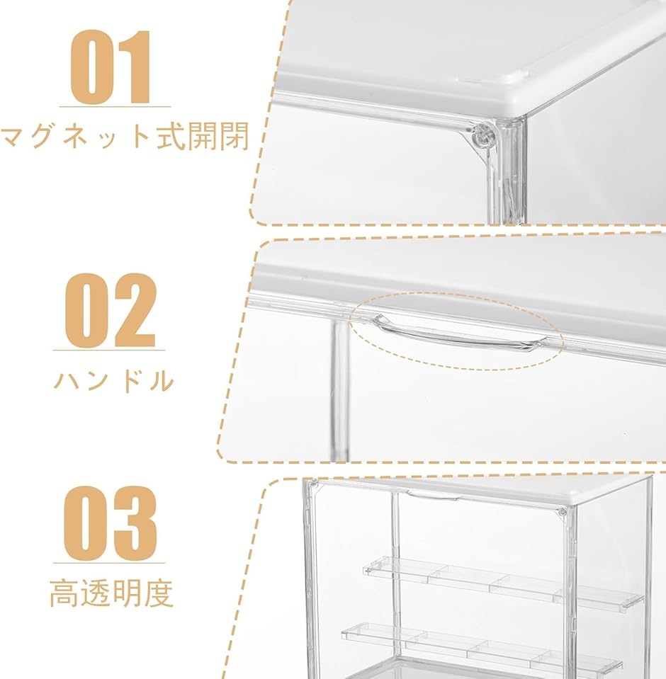 特注アクリルケース2点セット！ フィギュアケース 2個セット アクリルケース LED照明 積み重ね可能 MDM