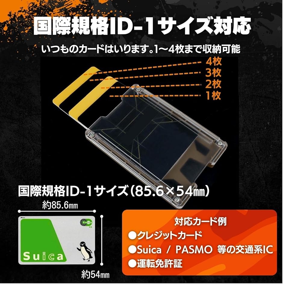 IDカードホルダー タフデザイン ハードタイプ 4枚収納 ネームホルダー