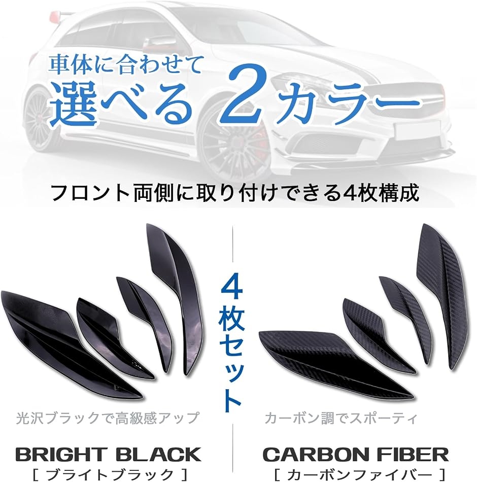 Azmio カナード エアロパーツ リップスポイラー バンパーデフレクター