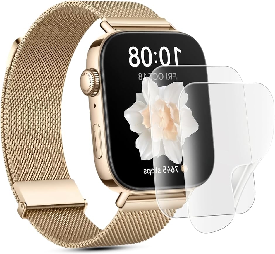 �t���ی�ɍœK�A���`�O���A �t�B����2���Z�b�g HUAWEI Watch Fit3 ��p �t���ی�t�B���� (MJO-JAC-C035)