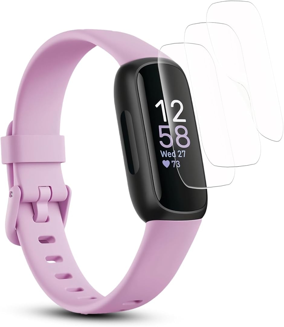 3���Z�b�g Fitbit inspire3 ��p �t���ی�t�B���� �ی���� TPU�f�� �����ɂ��� (MJO-JAC-C022)