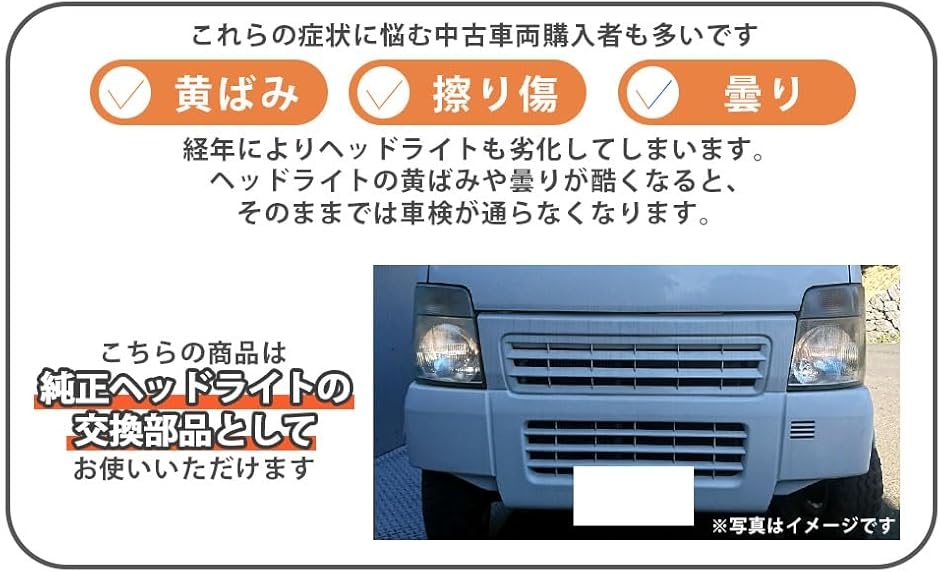 【互換品】キャリー 互換 DA63T スクラム DG63T ヘッドライト ヘッドランプ 左右セット レベライザー なし マツダ スズキ 部品の画像