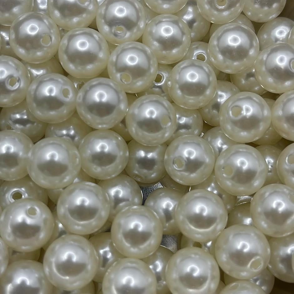 人工パール 樹脂パール 真珠 パールビーズ 12mm 約200個 穴ありオフホワイトE932(12mm オフホワイト)