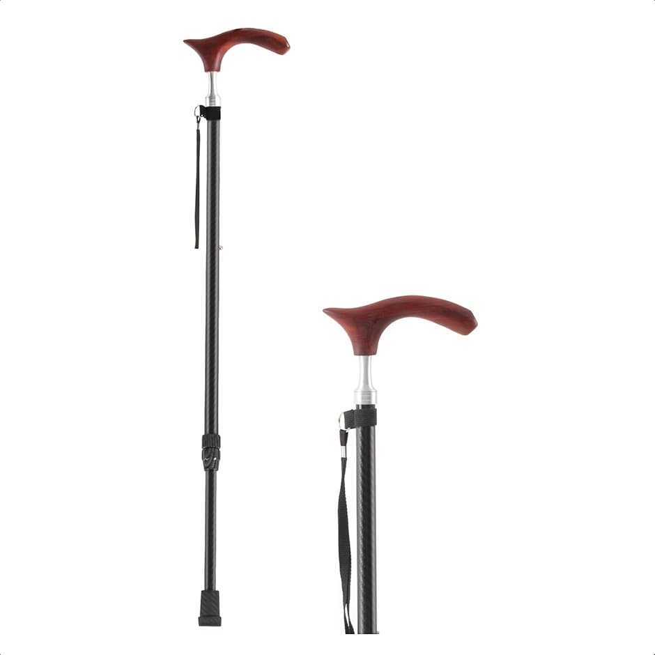 杖 折りたたみ 軽量 ステッキ つえ 軽量185g 伸縮式 77〜100cmゴム足