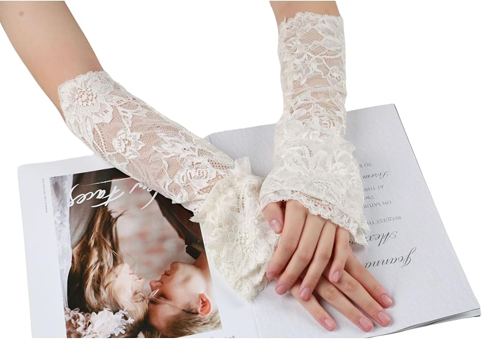 アームカバー つけ袖 レース 着物 2重フリル 可愛い 浴衣 成人式 卒業