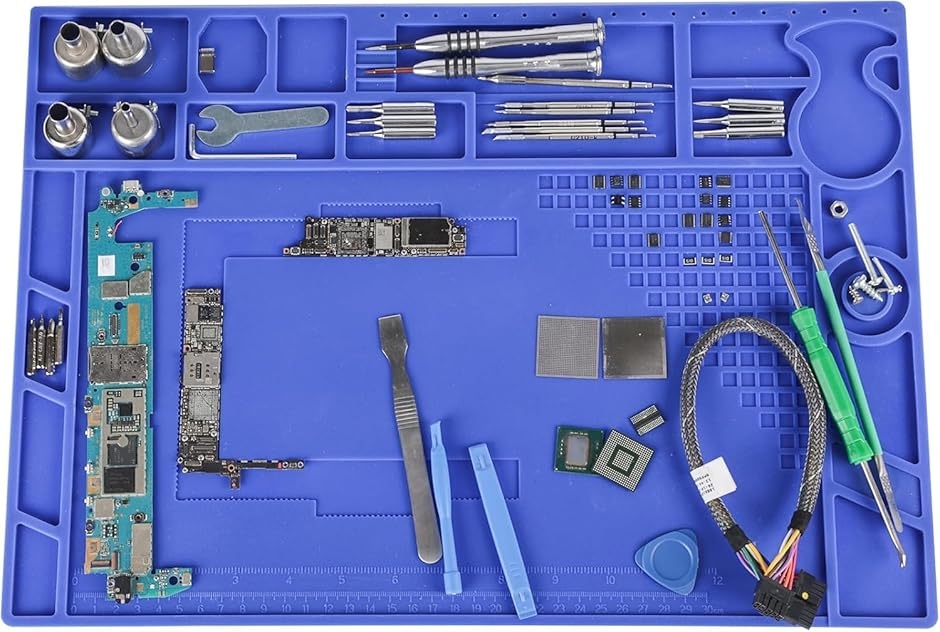 M170 ��ƃ}�b�g �ϔM500�� �V���R�����}�b�g �≏ �f�M �͂񂾕t�� SMD�����[�N (�u���[,  440x310x6mm)