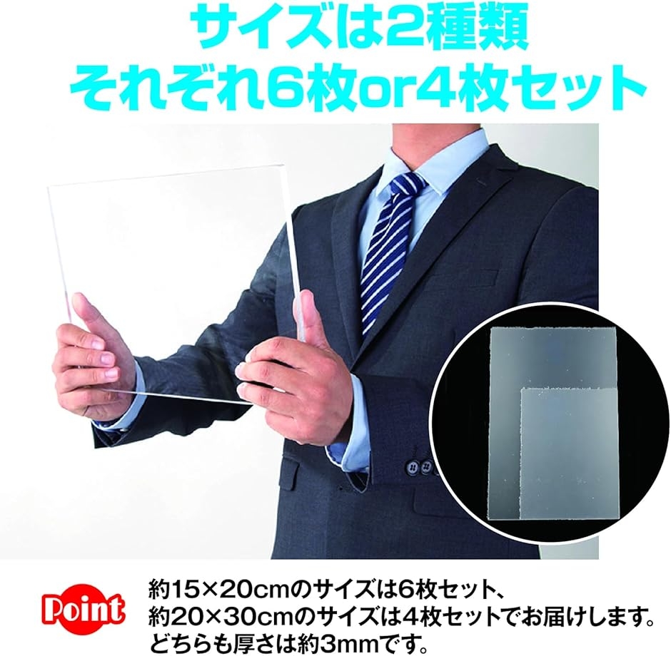 アクリル板 透明 厚さ3mm アクリルボード 装飾 DIY 保護フィルム付き
