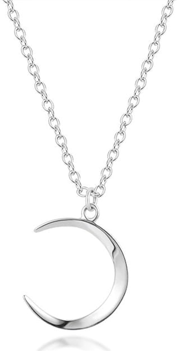 Yahoo! Yahoo!ショッピング(ヤフー ショッピング)ネックレス レディース 月 三日月 moon モチーフ フォルテ シンプルチェーン アジャスターチェーン付き（シルバー,  中）