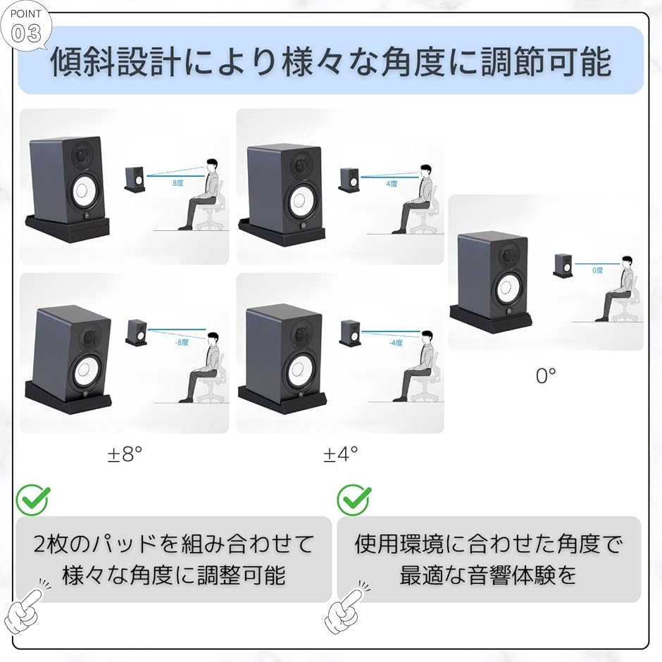 スピーカースタンド 卓上 スピーカー台 吸音 インシュレーター 防振