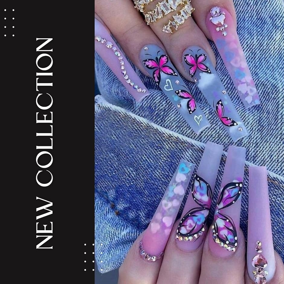 ネイルチップ ギャル 子供 ロング 付け爪 長い 地雷系 可愛い キラキラ