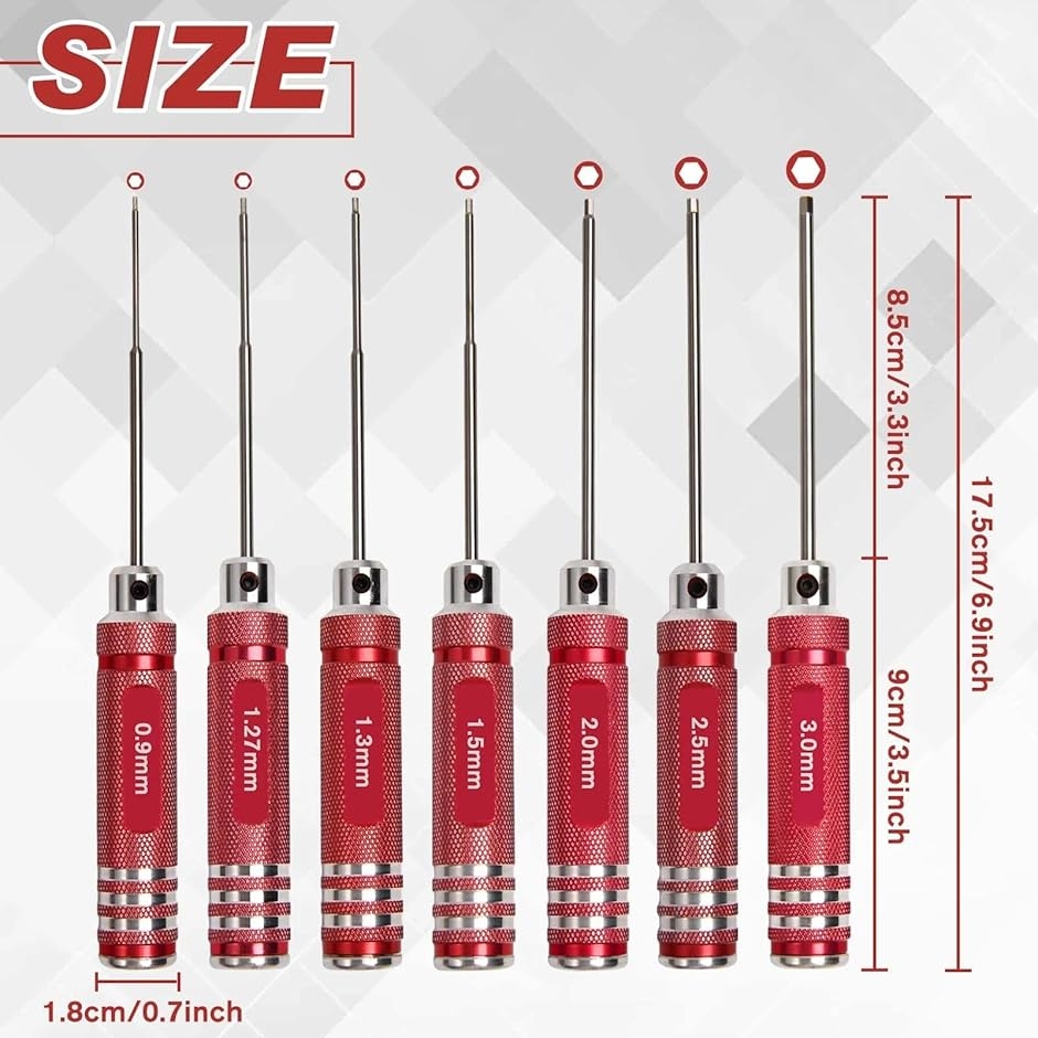 六角ドライバー 精密ドライバーセット 3本セット 0.9mm 1.27mm 1.3mm