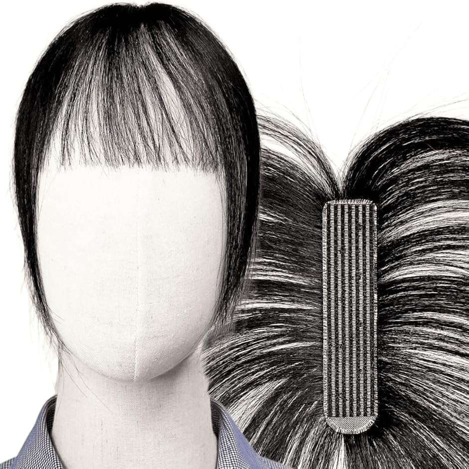 ピンなし ピンなし部分ウィッグ 頭頂部 白髪隠し ピン不要 リタッチ