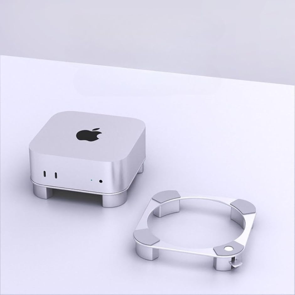 Mac mini M4スタンド 冷却内蔵 電源ボタンアクセス アルミ合金製 滑り