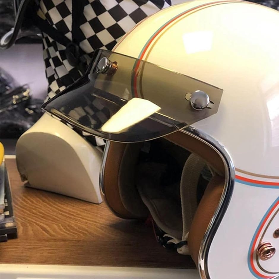 バイク用 ヘルメット バイザー レトロ 500TX ビンテージ 3点留め
