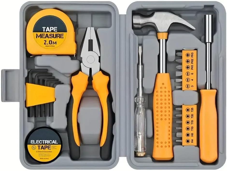工具セット 家庭用 コンパクト 車 初心者向け DIY ツールキット 工具箱 