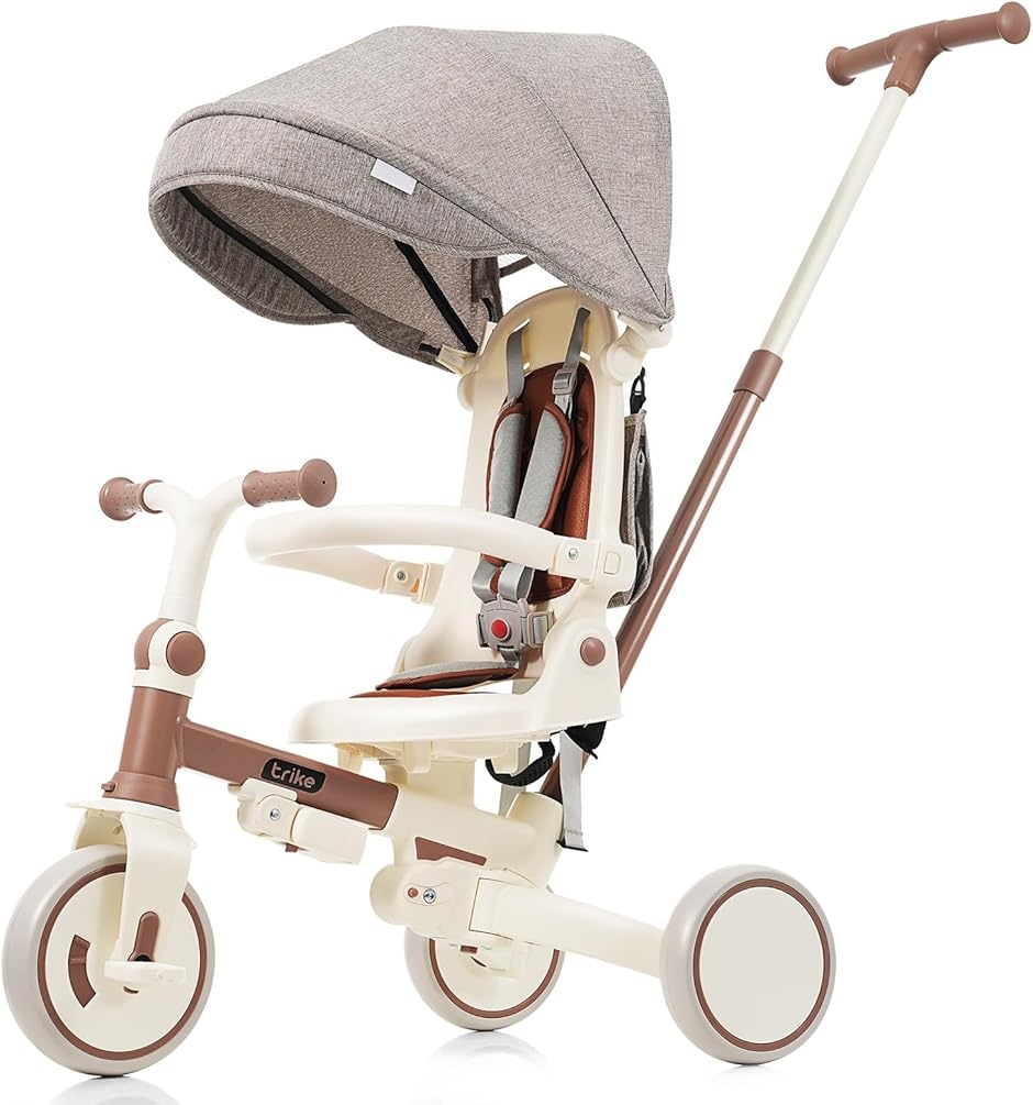 子供用三輪車 7in1 折りたたみ 手押し棒付き 座面回転 自転車 超軽量