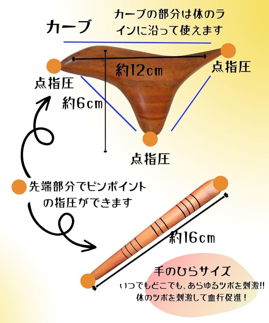 ツボ押し 2個セット 木製 スティック型＆オカリナ型 マッサージ棒