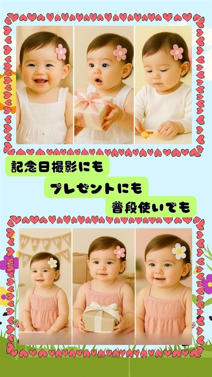 赤ちゃん ヘアピン ベビー ヘアクリップ 薄毛用 痛くない テープ式 髪