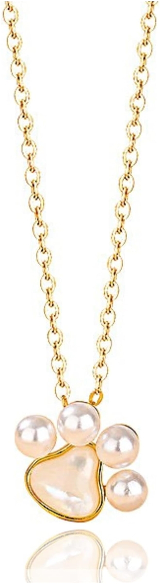 Yahoo! Yahoo!ショッピング(ヤフー ショッピング)Cute jewelry Mei Leaf 猫 パール 真珠 ネックレス シルバー あずきチェーン アジャスター付き（シルバー,  小）
