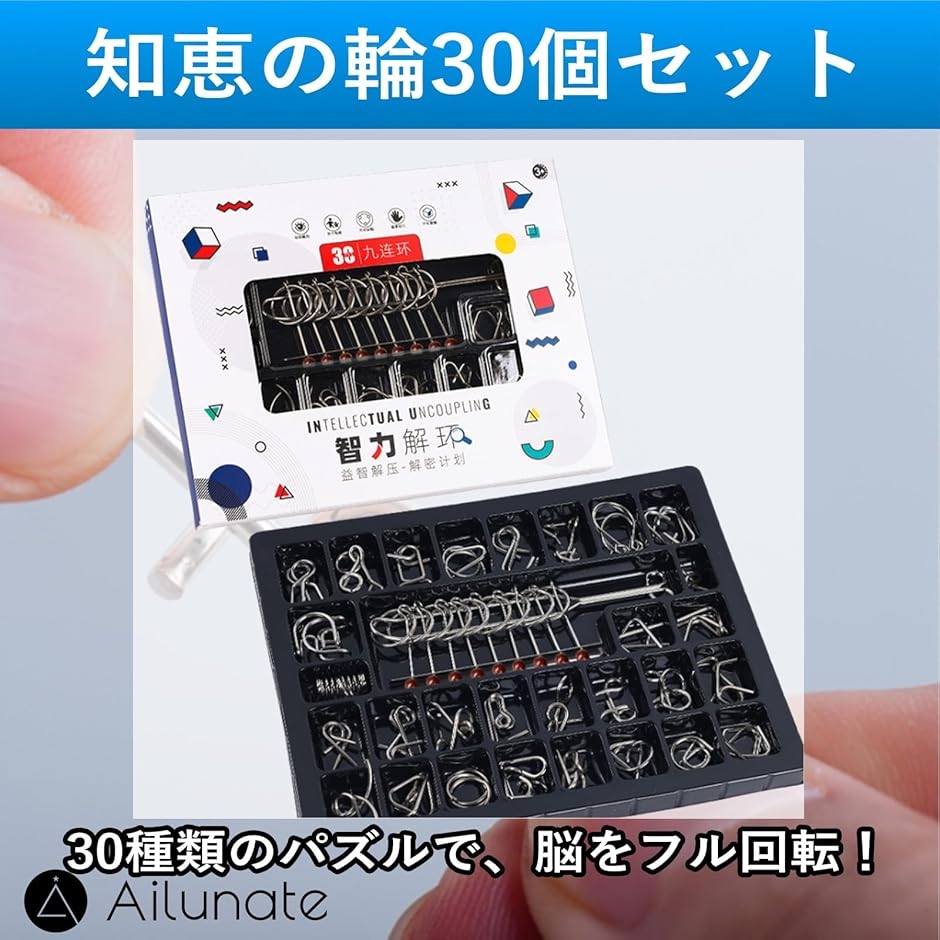 知恵の輪 大人 子供 セット 難しい パズル リング 脳トレ 金属 知育