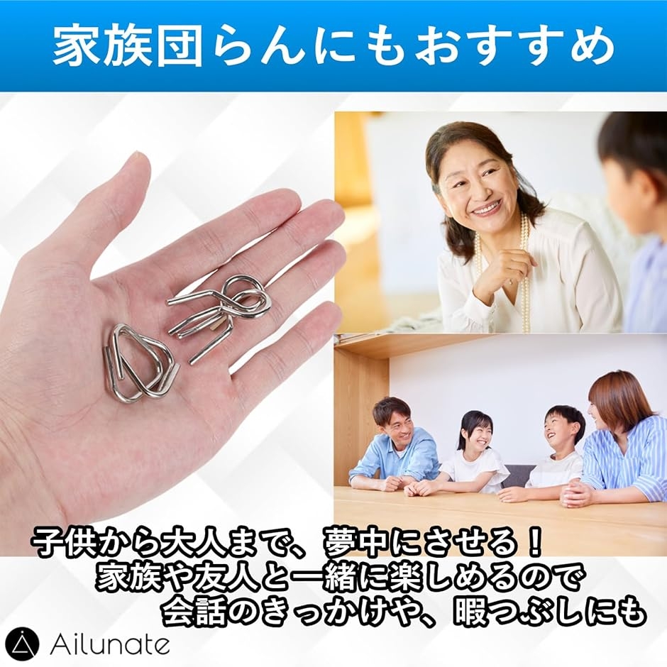 知恵の輪 大人 子供 セット 難しい パズル リング 脳トレ 金属 知育