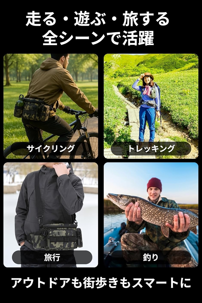 バイク ウエスト ポーチ 防水 ショルダー ボディ バッグ ドリンク