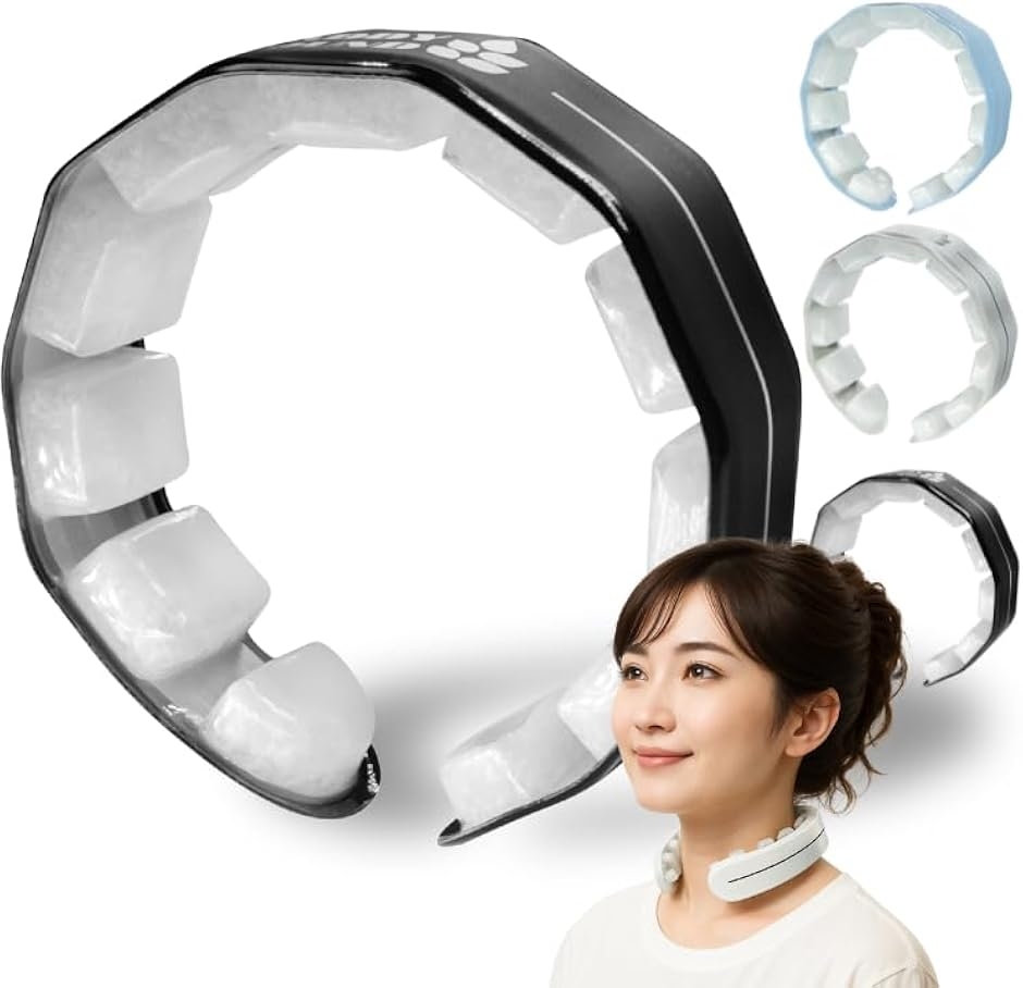 FREE ICE FIT2025�ŐV��p�����O �l�b�N�N�[���[ �N�[���l�b�N�����O �� ��₷ (�u���b�N,  ���^ (Medium))