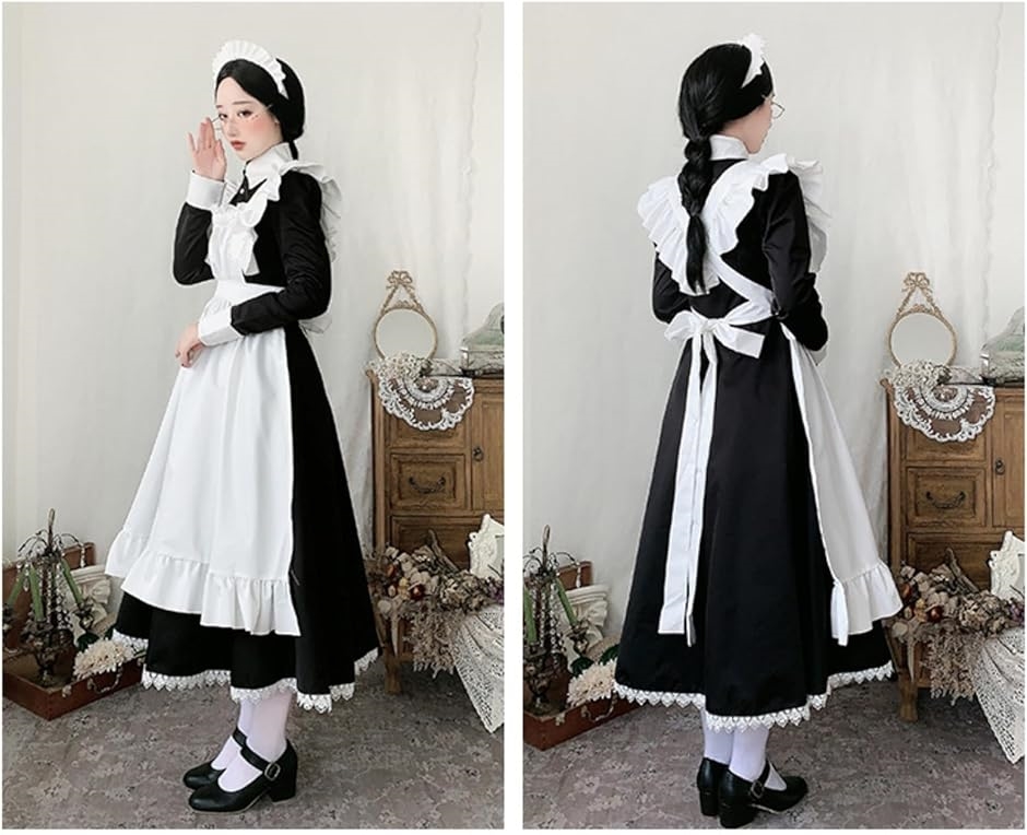 メイド服 ロング 長袖 コスプレ 英国風 文化...の詳細画像4