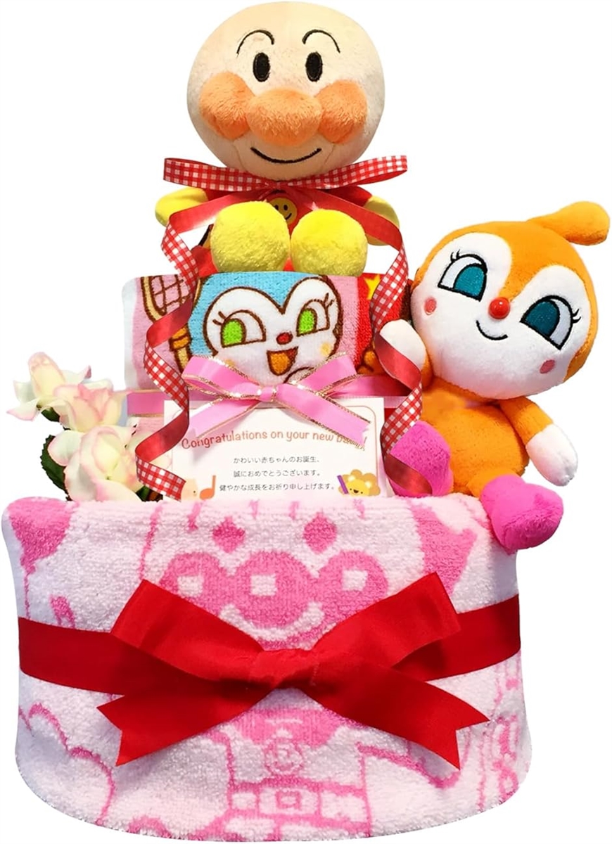 KanonBabys おむつケーキ 女の子 出産祝い 赤ちゃん 誕生日 ベビーシャワー ギフト 1段 Mサイズ duf1614