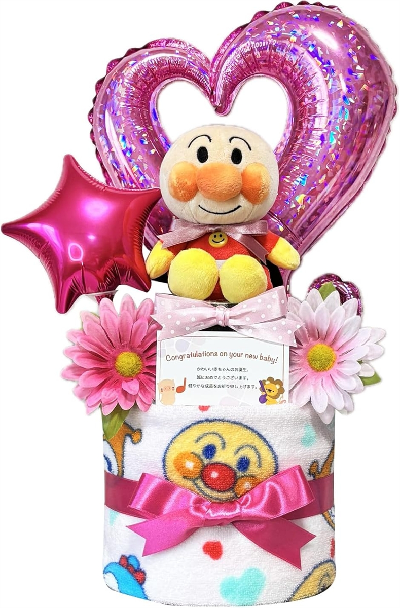 KanonBabys おむつケーキ 女の子 出産祝い 赤ちゃん 誕生日 ベビーシャワー ギフト 2段 Sサイズ rln3112