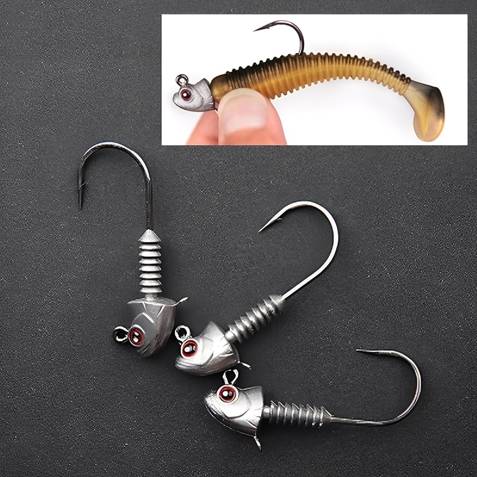 スイムベイト ジグヘッド ワーム セット 釣り 防錆加工 MDM (シルバー