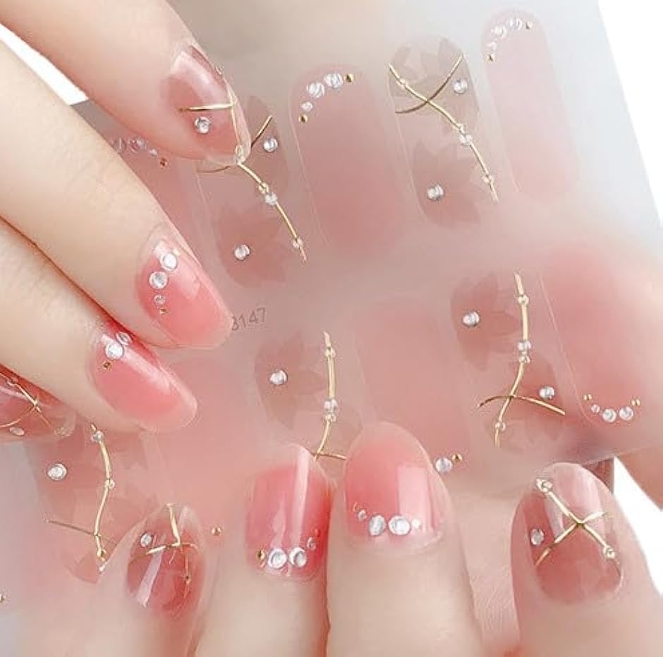 特別な日の1dayネイル ネイルシール ハンド 貼るだけ 手用 3枚セット ネイルステッカー (ピンクブラウン)