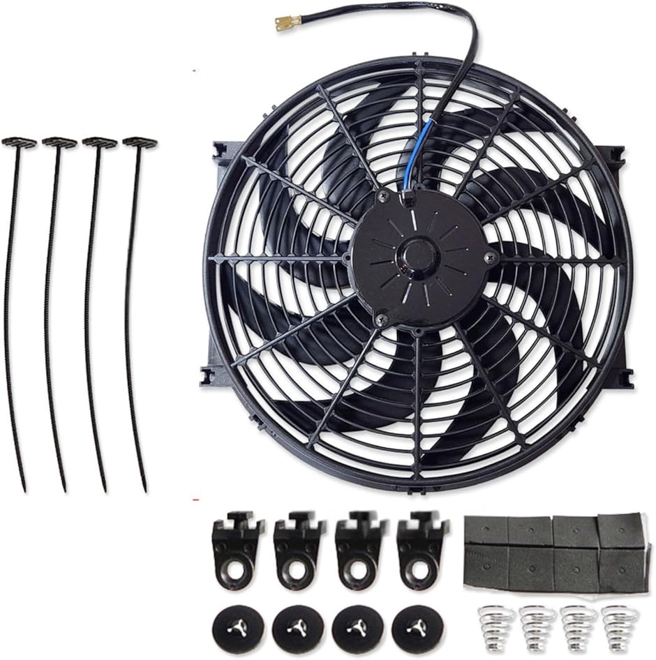 電動 ラジエーター ファン 12V 80W DC エンジン 冷却 モーター 扇風機