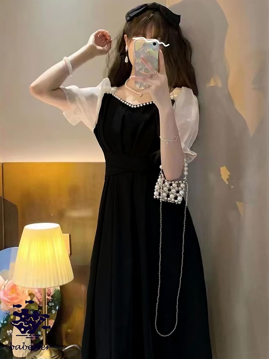 ベイブスター パーティードレス ワンピース レース 袖あり 膝丈 結婚式