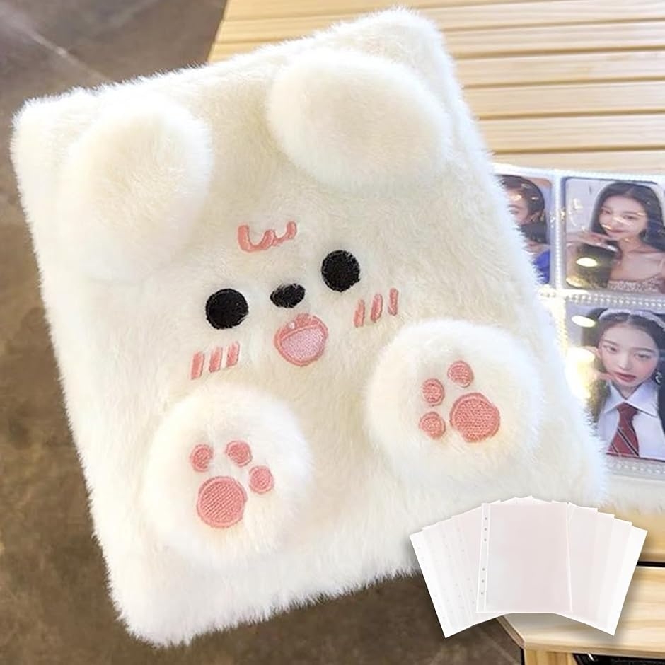 シール帳 透明 A6 リフィル 可愛い ぬいぐるみ 女の子 動物 手帳 (肉球