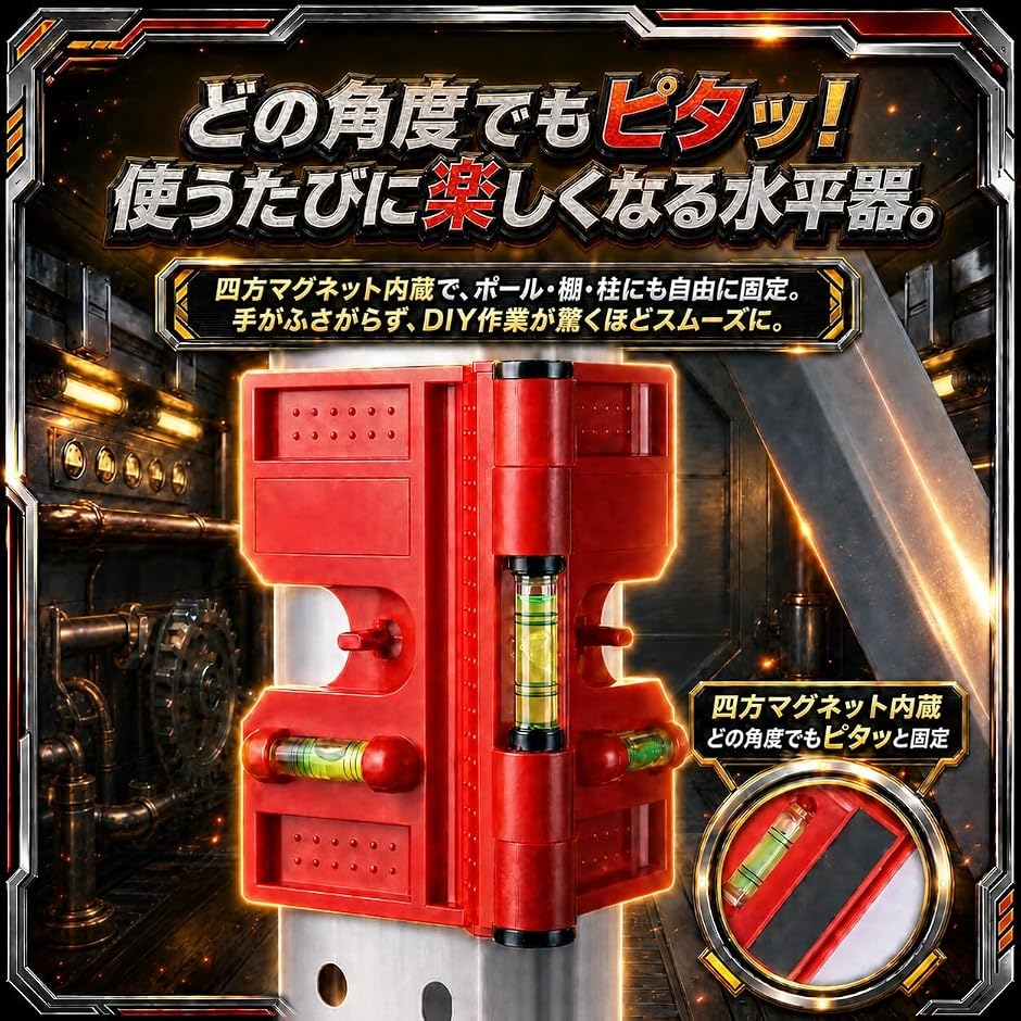 マルチ 水平器 水準器 ポストレベル ポール ...の詳細画像5