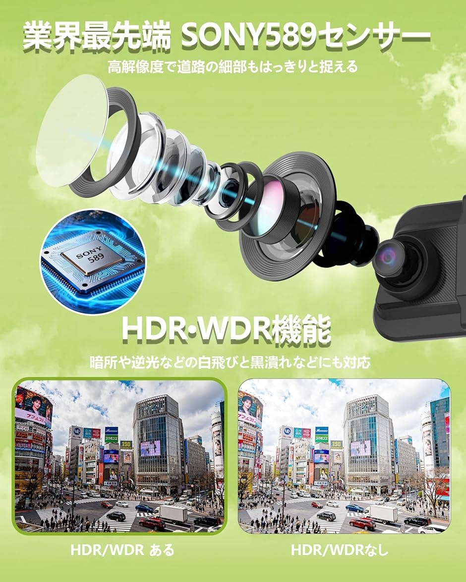 4K ドライブレコーダー ミラー型 10インチIPS大画面＆128GB SDカード