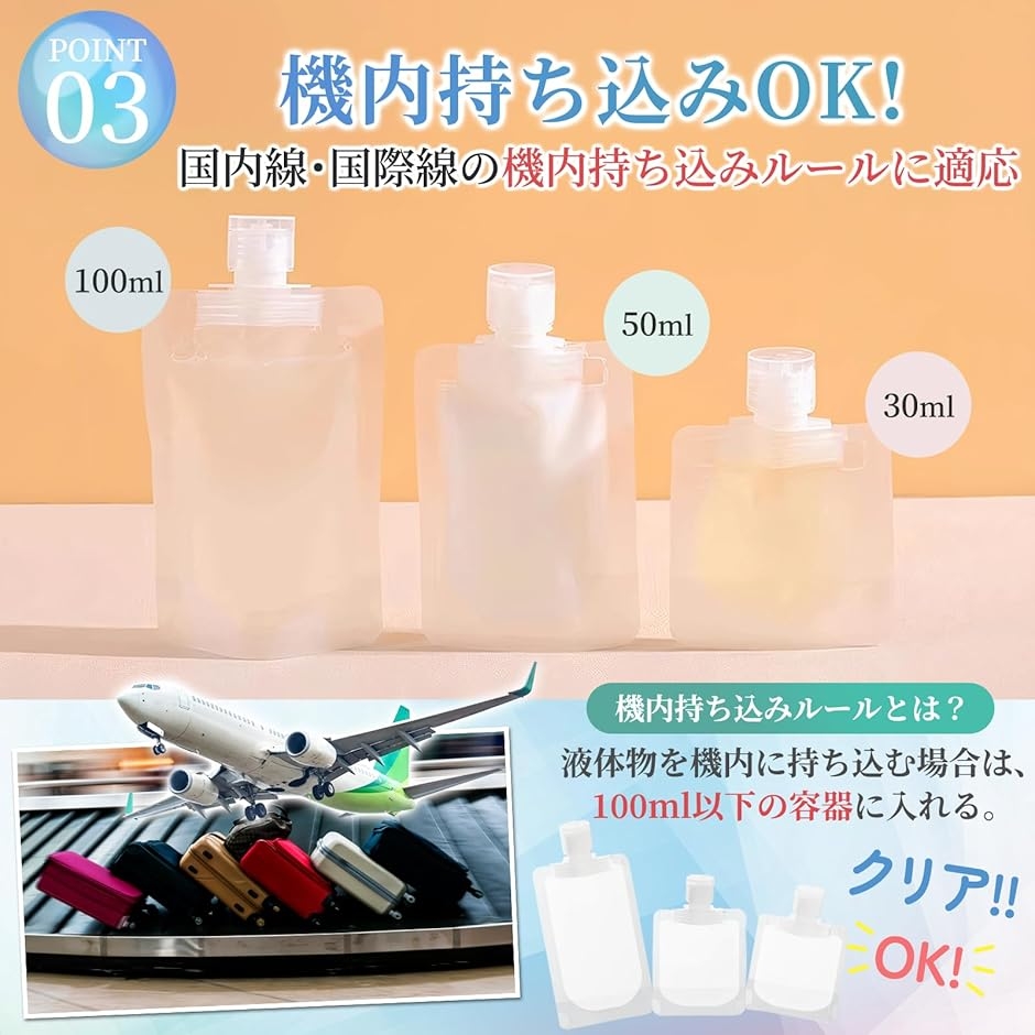 トラベルボトル トラベルセット シャンプー 洗剤 旅行用 小分け パウチ